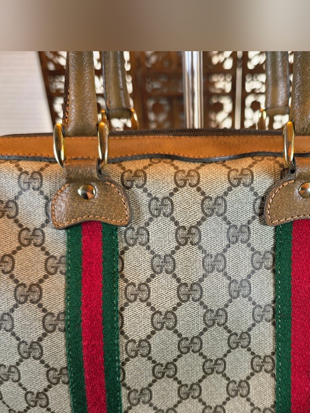 Vintage Italian Gucci Signature GG Canvas Boston Speedy Style. Comes w COA - Picture 2 of 16